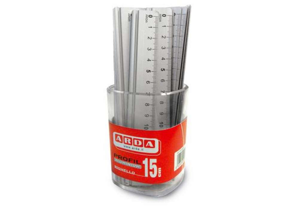 Immagine di Barattolo 15 righelli - 15cm - alluminio - Arda
