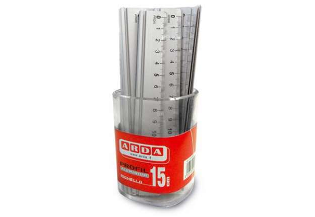Immagine di Barattolo 15 righelli - 15cm - alluminio - Arda