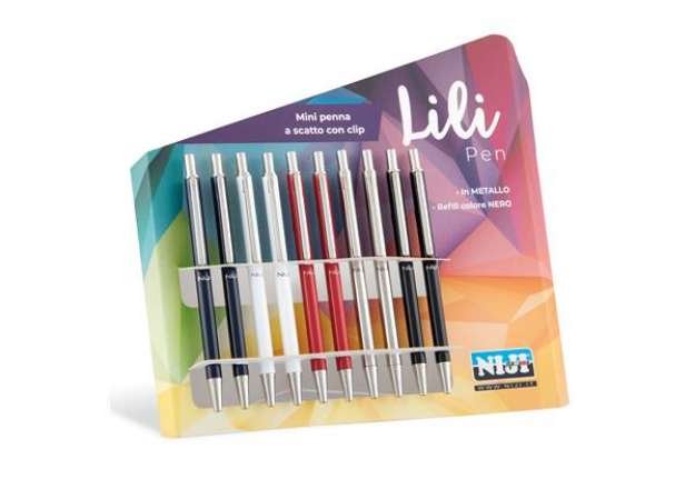 Immagine di Penna mini a scatto da agenda - colori assortiti - Lebez - conf. 10 pezzi