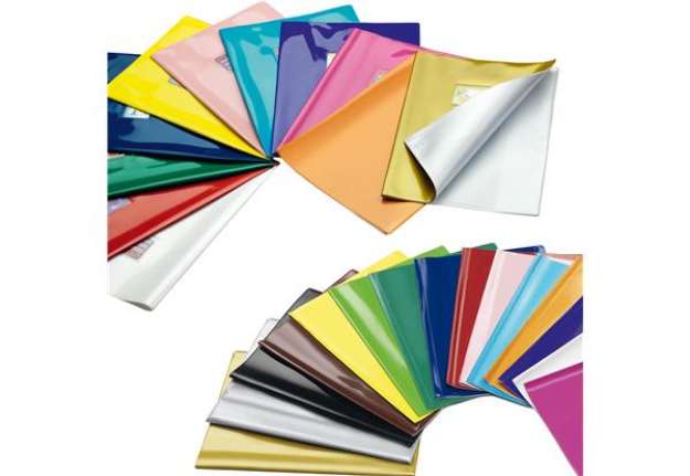 Immagine di Coprimaxi Gold - c/alette - 21 x 30 cm - PVC - 300 mic - laccato - marrone - Colorosa