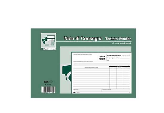Immagine di Blocco nota consegna tentata vendita - 50/50 fogli autoricalcanti - 15 x 23cm - Edipro