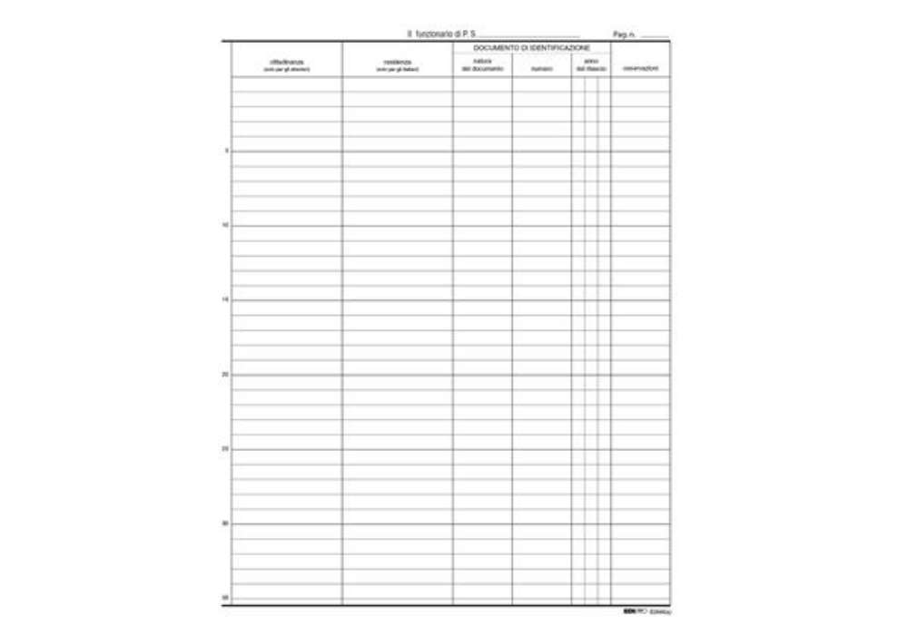 Immagine di Registro persone alloggiate - 31 x 24,5cm - 46pg - Edipro