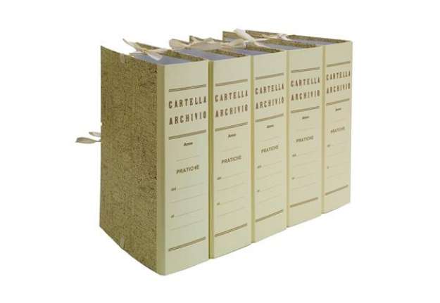 Immagine di Faldone - legacci incollati - juta - 35x25 cm - dorso 4 cm - paglia - Brefiocart