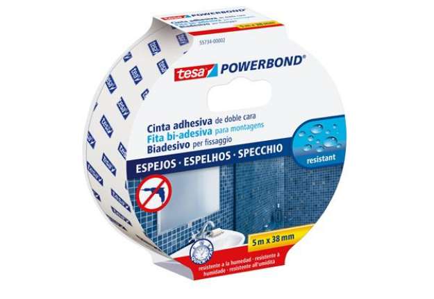 Immagine di Nastro biadesivo Tesa Powerbond - per specchi  - 3,8 cm x 5 m - bianco - Tesa