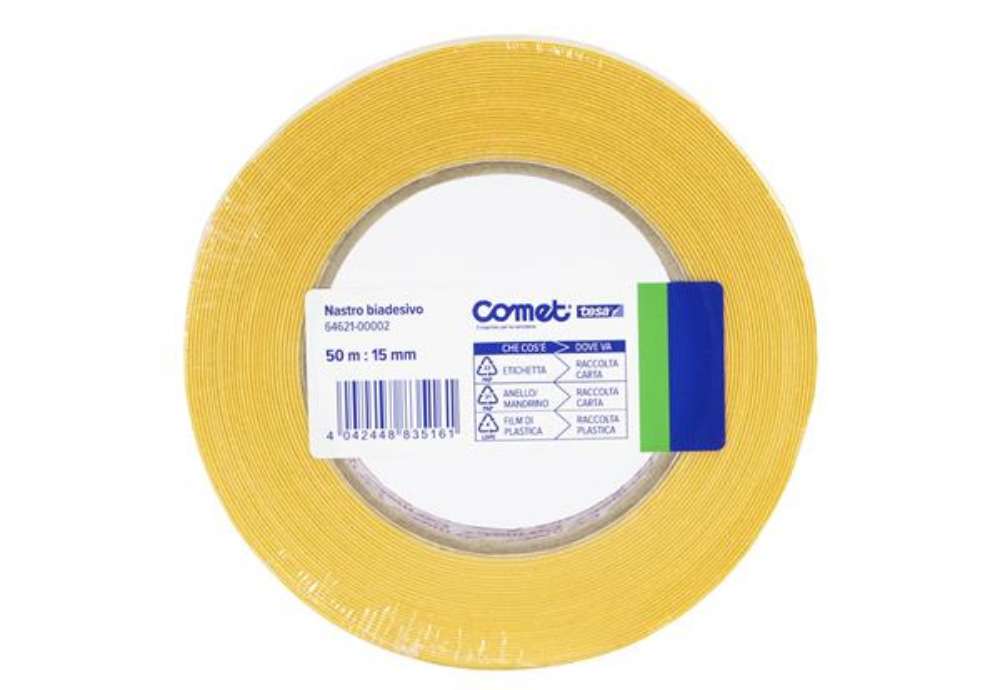 Immagine di Nastro biadesivo - 15 mm x 50 m - PP - trasparente - Comet