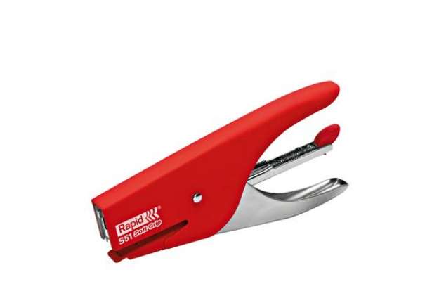 Immagine di Cucitrice a pinza Rapid Supreme S51 Soft Grip - rosso - Rapid