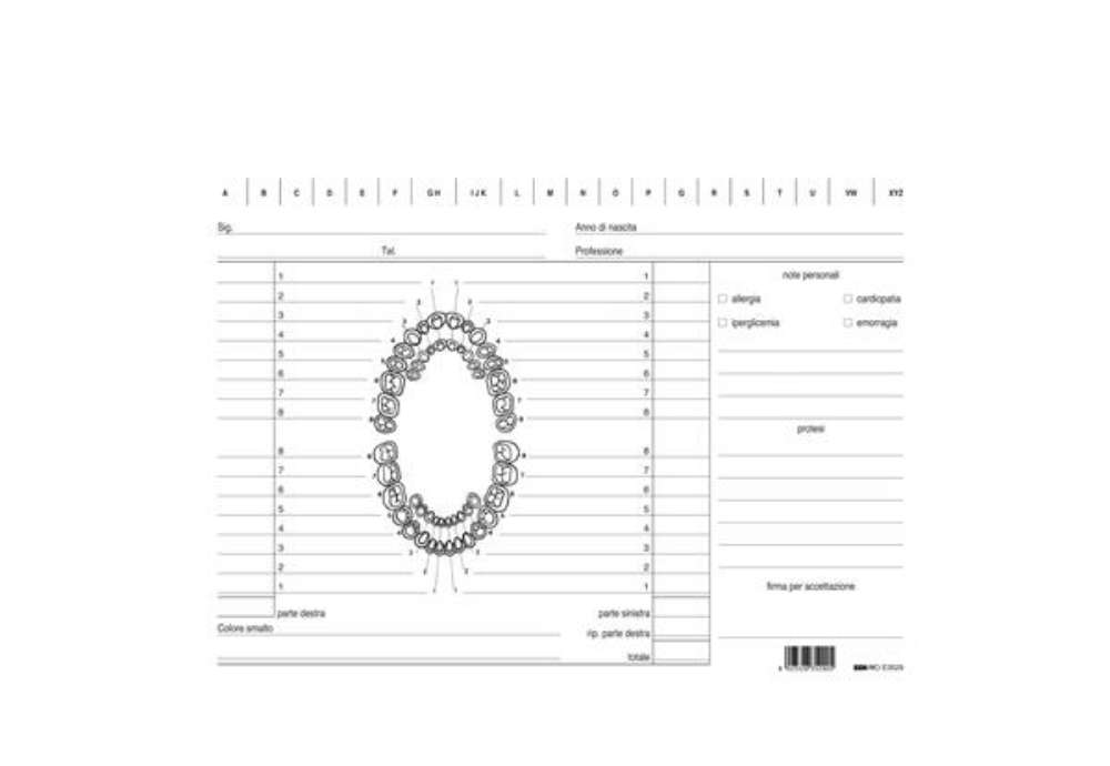 Immagine di Schede in cartoncino per dentisti - 17 x 24 cm - verde - Edipro - conf. 100 pezzi