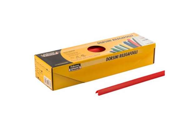Immagine di Dorsetti tondi per rilegatura - 3 mm - rosso - Fellowes - scatola 50 pezzi