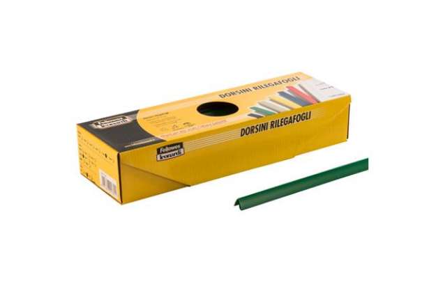 Immagine di Dorsetti tondi per rilegatura - 3 mm - verde - Fellowes - scatola 50 pezzi