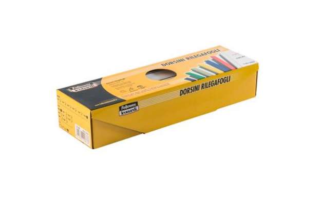 Immagine di Dorsetti tondi per rilegatura - 8 mm - bianco - Fellowes - scatola 50 pezzi