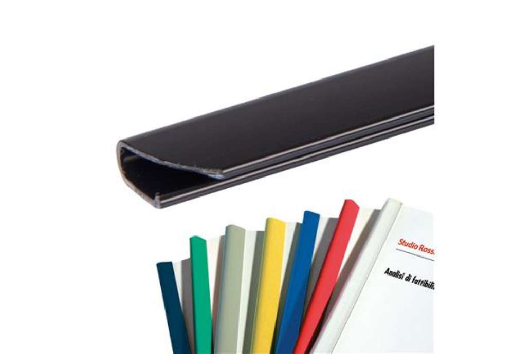 Immagine di Dorsetti triangolari per rilegatura - 11 mm - nero - Fellowes - scatola 30 pezzi