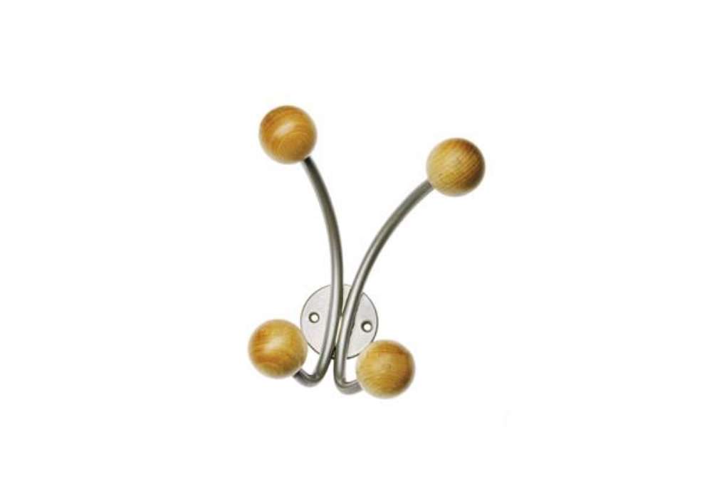 Immagine di Appendiabiti da muro - 4 posti - 15 x 15 x 8,5 cm - argento - Alco