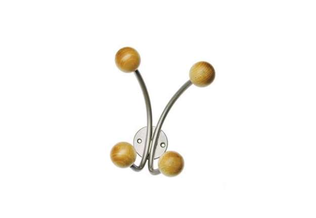 Immagine di Appendiabiti da muro - 4 posti - 15 x 15 x 8,5 cm - argento - Alco