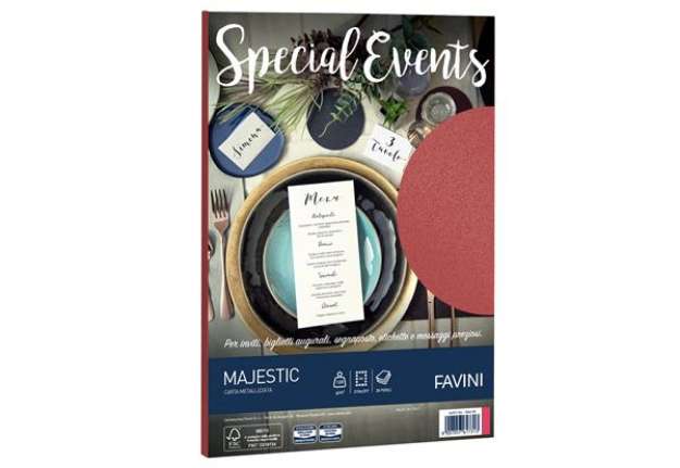 Immagine di Carta metallizzata Special Events - A4 - 120 gr - rosso - Favini - conf. 20 fogli