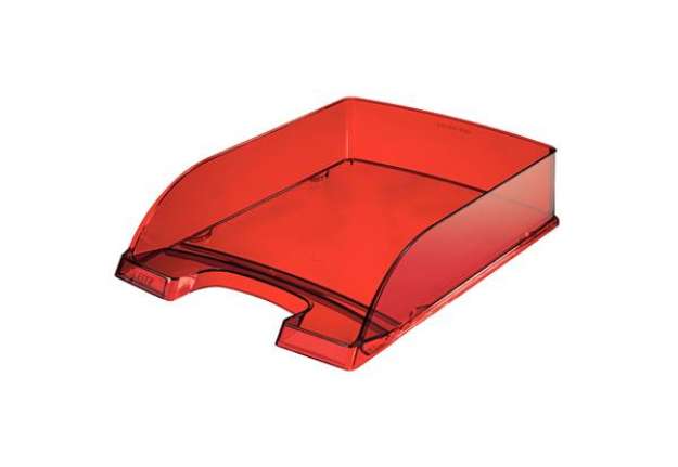 Immagine di Vaschetta portacorrispondenza Leitz Plus Standard - 25,5 x 7 x 36 cm - rosso trasparente - Leitz