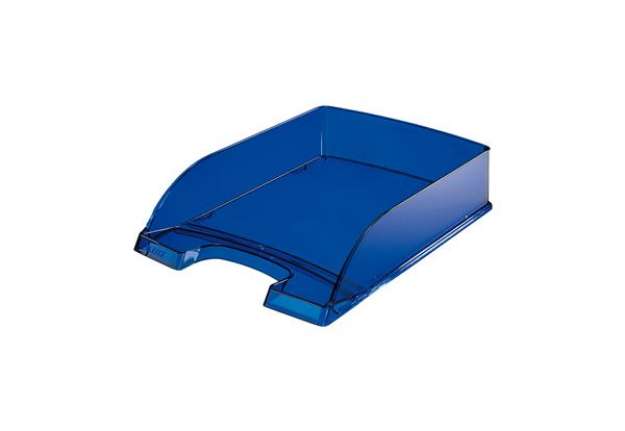 Immagine di Vaschetta portacorrispondenza Leitz Plus Standard - 25,5 x 7 x 36 cm - blu trasparente - Leitz