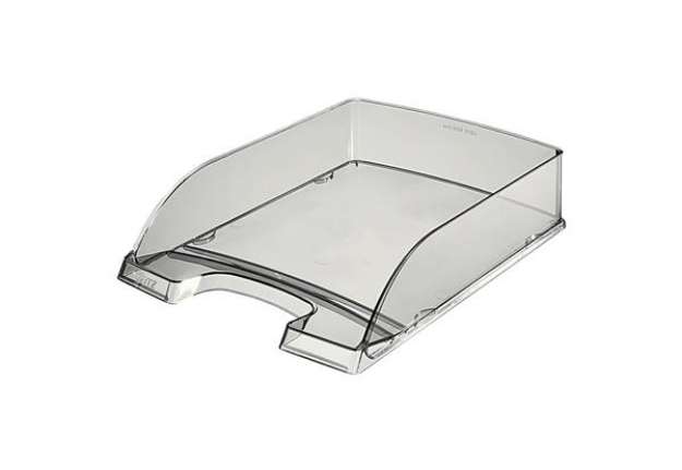 Immagine di Vaschetta portacorrispondenza Leitz Plus Standard - 25,5 x 7 x 36 cm - fumé trasparente - Leitz