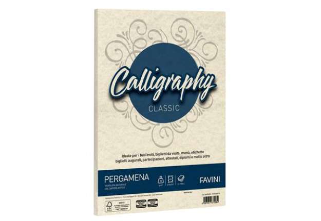 Immagine di Carta Calligraphy Pergamena - A4 - 90 gr - naturale 06 - Favini - conf. 50 fogli
