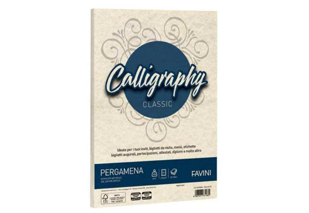 Immagine di Carta Calligraphy Pergamena - A4 - 190 gr - naturale 06 - Favini - conf. 50 fogli