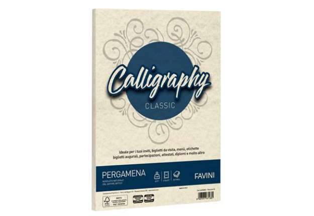 Immagine di Carta Calligraphy Pergamena - A4 - 190 gr - naturale 06 - Favini - conf. 50 fogli