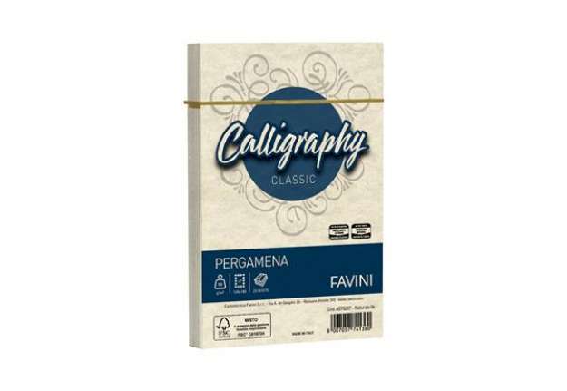 Immagine di Busta Calligraphy Pergamena - 120 x 180 mm - 90 gr - naturale 06 - Favini - conf. 25 pezzi
