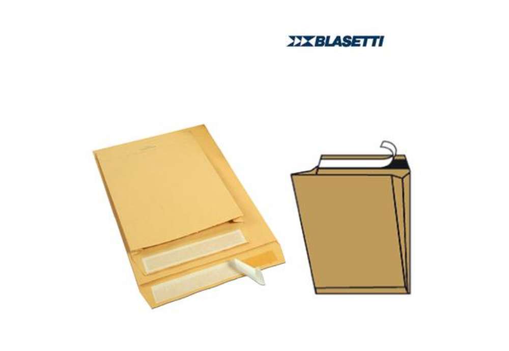 Immagine di Busta a sacco Mailpack - soffietti laterali - fondo preformato - strip adesivo - 25 x 35,3 x 4 cm -
