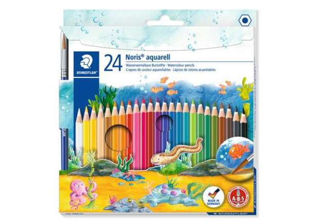 Immagine di Matite colorate Noris aquarell - colori assortiti - Staedtler - astuccio 24 pezzi
