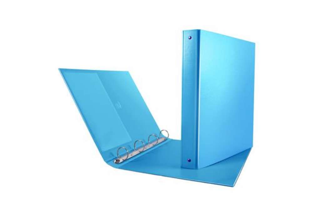 Immagine di Raccoglitore Nettuno - 4 anelli tondi 30 mm - dorso 3,5 cm - 22x30 cm - azzurro - Sei Rota