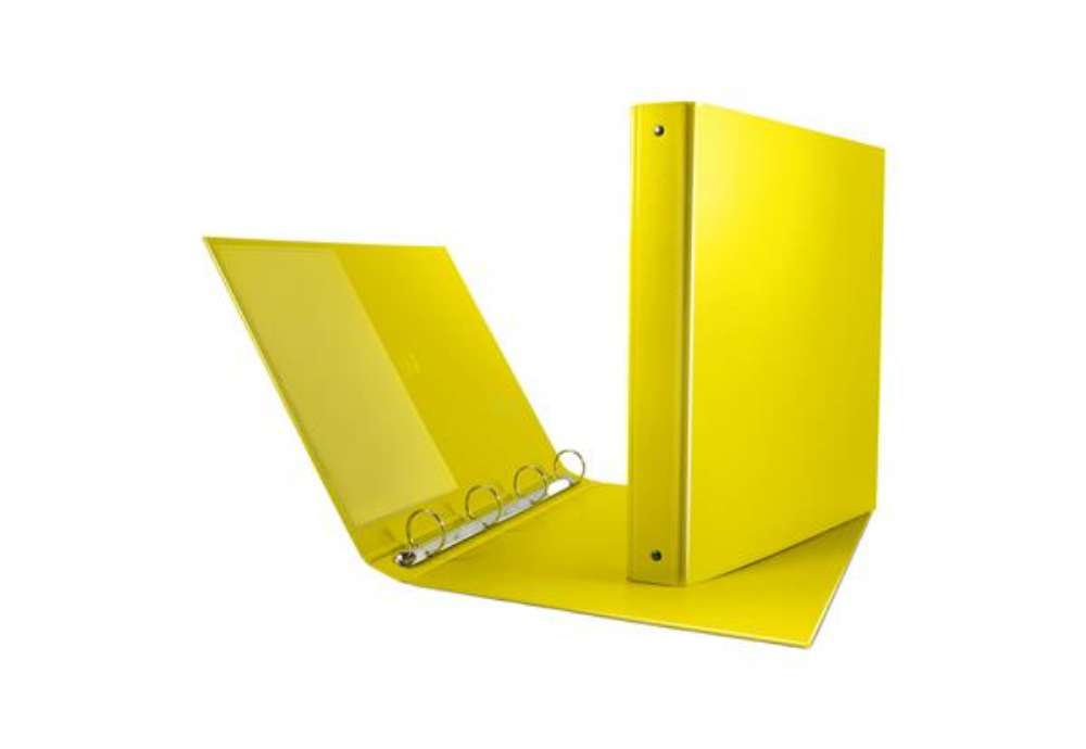 Immagine di Raccoglitore Nettuno - 22 x 30 cm - 4 anelli a R 30 mm - dorso 3,5 cm - giallo - Sei Rota