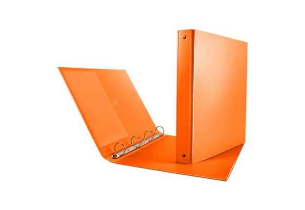 Immagine di Raccoglitore Nettuno - 4 anelli tondi 30 mm - dorso 3,5 cm - 22x30 cm - arancio - Sei Rota