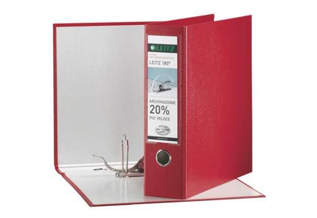 Immagine di Registratore Leitz 180° G65 - dorso 8 cm - protocollo 23x33 cm - rosso - Leitz