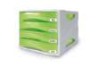 Immagine di Cassettiera Smile - 29 x 38 x 25,5 cm - 4 cassetti da 5 cm - grigio/verde trasparente - Arda