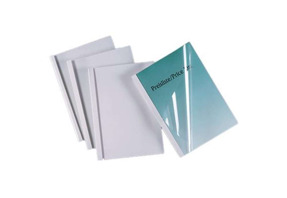 Immagine di Cartelline termiche Standard - A4 - 150 micron - 30 mm - bianco - GBC - scatola 50 pezzi