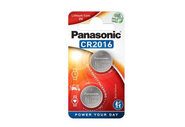 Immagine di Micropila CR2016 - 3V - a pastiglia - litio - Panasonic - blister 2 pezzi