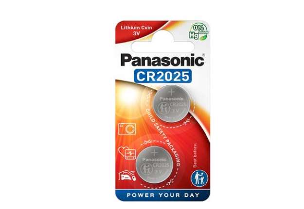 Immagine di Micropila CR2025 - 3V - a pastiglia - litio - Panasonic - blister 2 pezzi
