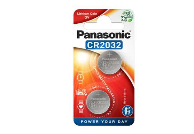 Immagine di Micropila CR2032 - 3V - a pastiglia - litio - Panasonic - blister 2 pezzi