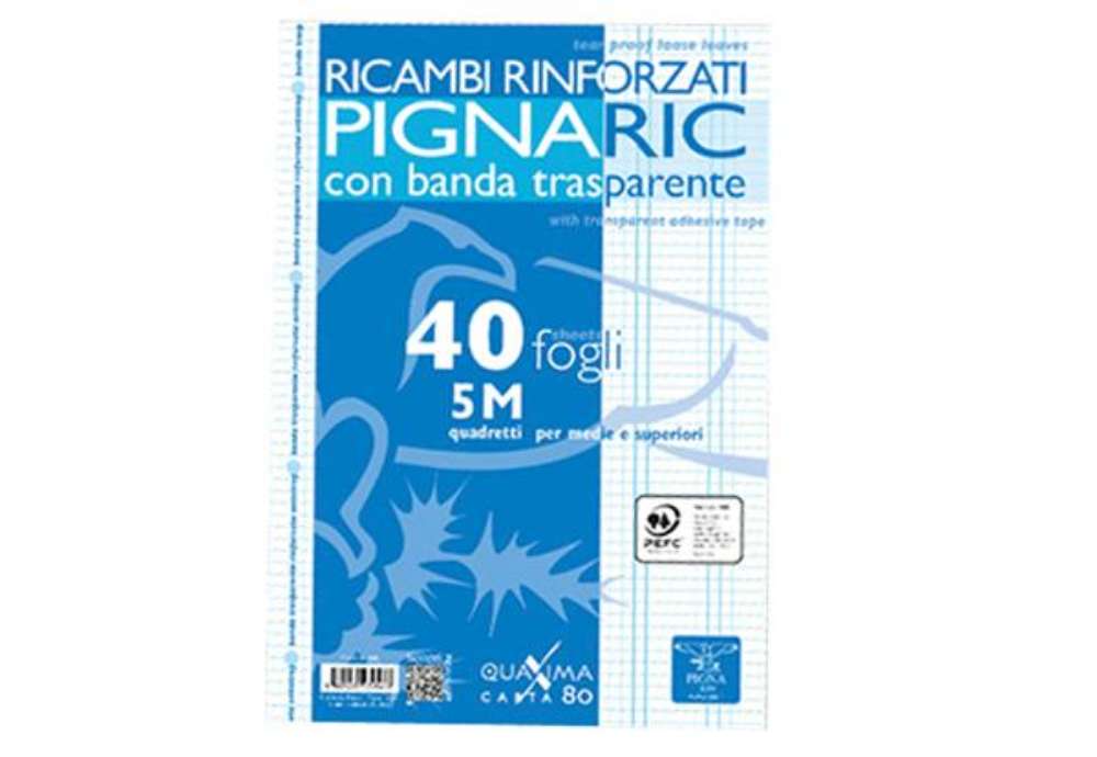 Immagine di Ricambi forati rinforzati Pignaric - A4 -  5mm - 80gr - Pigna - conf. 40 pezzi
