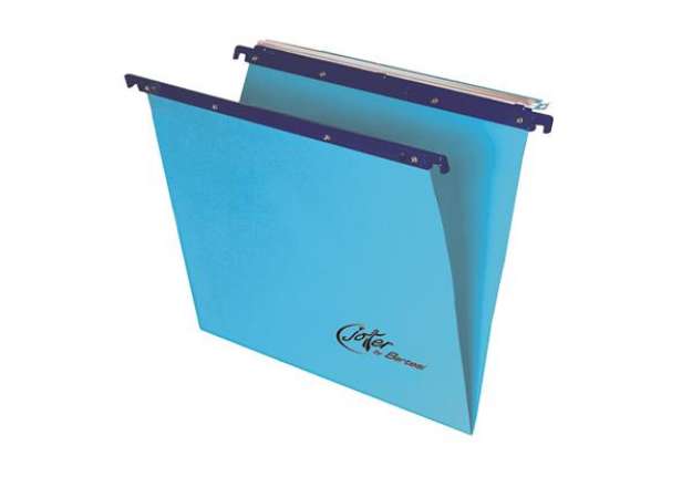 Immagine di Cartella sospesa Joker - cassetto - interasse 33 cm - fondo V - 31,3 x 25 cm - blu - Bertesi