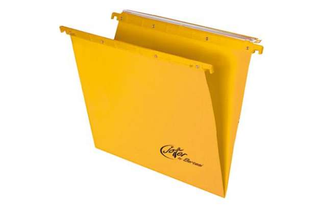 Immagine di Cartella sospesa Joker - cassetto - interasse 39 cm - fondo V - 37 x 25 cm - giallo - Bertesi