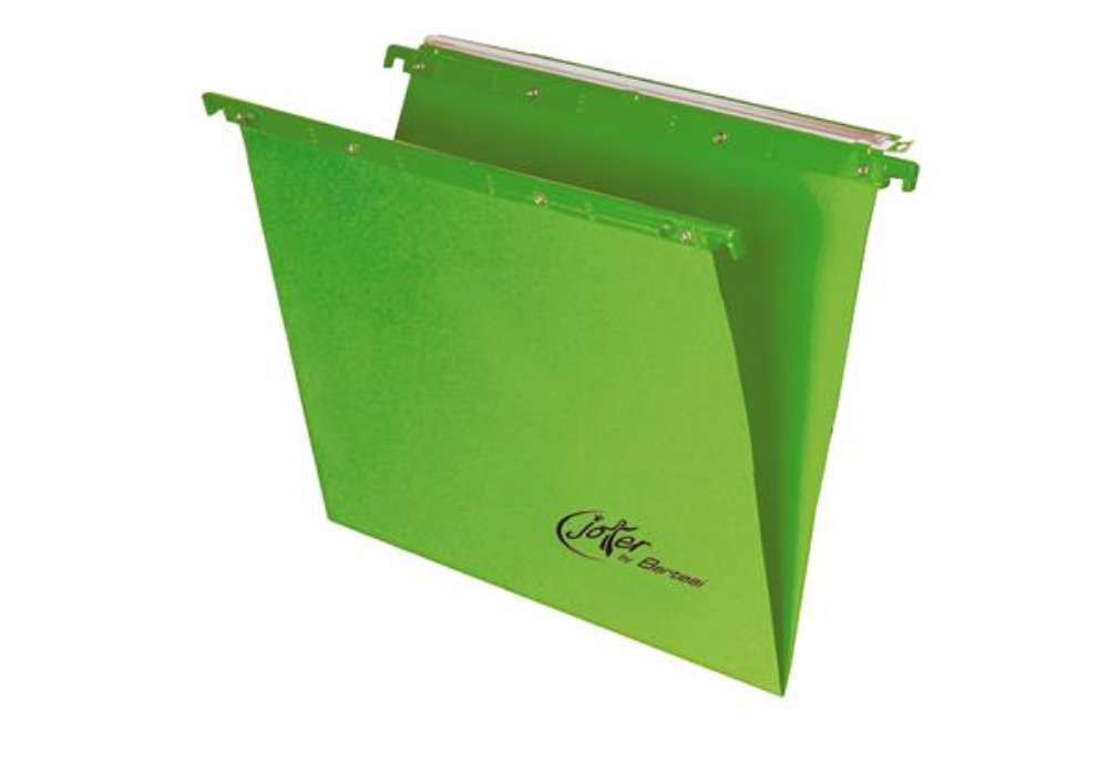 Immagine di Cartella sospesa Joker - cassetto - interasse 39 cm - fondo V - 37 x 25 cm - verde - Bertesi