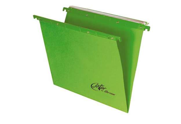 Immagine di Cartella sospesa Joker - cassetto - interasse 39 cm - fondo V - 37 x 25 cm - verde - Bertesi
