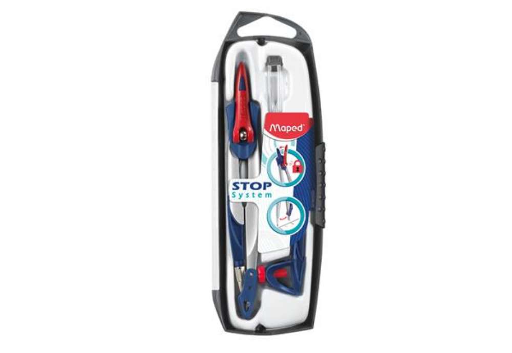 Immagine di Compasso Stop System - con adattatore e mine ricambio - diametro max cerchio 282mm - Maped