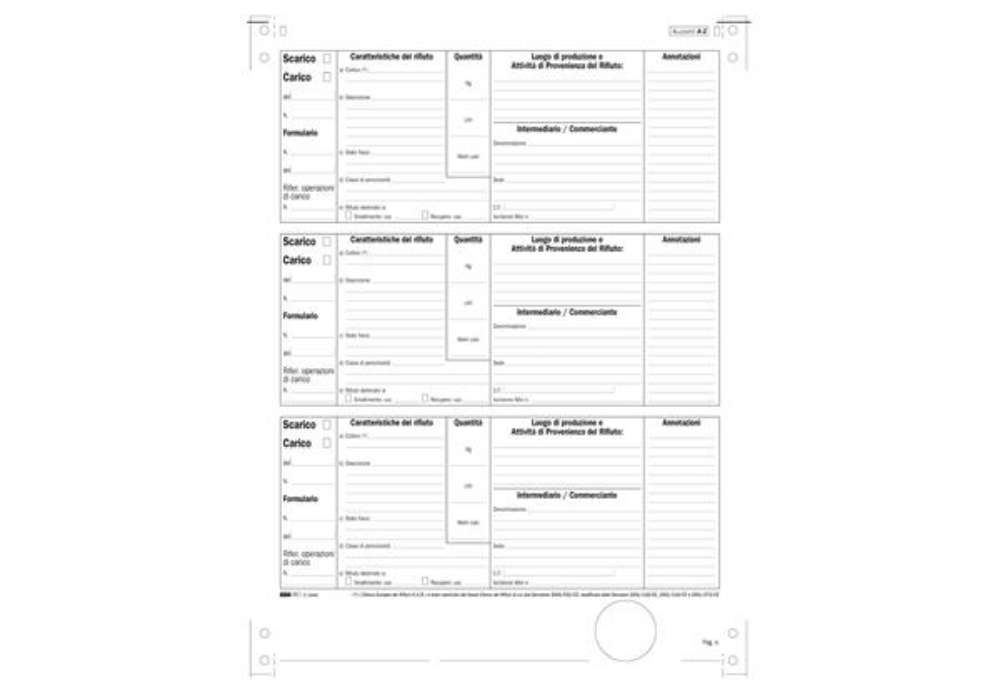 Immagine di Modulo continuo carico/scarico rifiuti detentori (Mod. A) - 12"x 24 - 250 fogli - Edipro