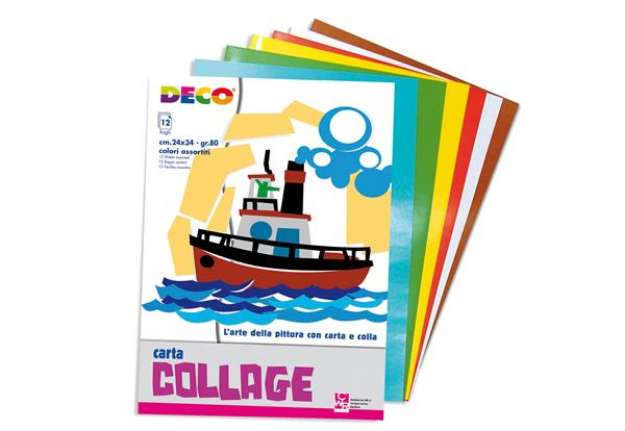 Immagine di Album collage - 24x34cm - 12fg - carta lucida rasata - DECO