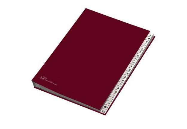 Immagine di Classificatore alfabetico A/Z - 640E - 24x34 cm - rosso - Fraschini