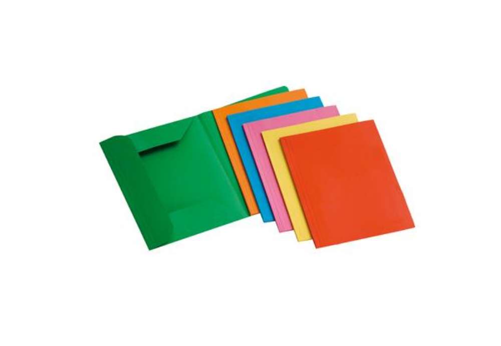 Immagine di Cartelline 3 lembi - 200 gr - 25x33 cm - mix 6 colori - Brefiocart - conf. 12 pezzi
