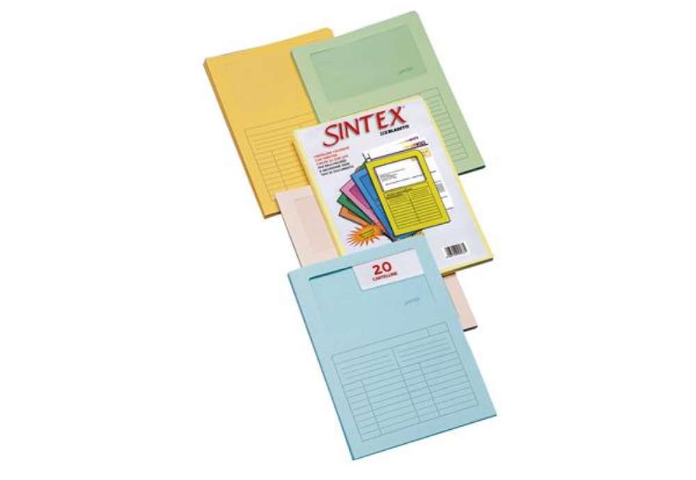 Immagine di Cartellina a L con finestra Sintex - 120 gr - A4 - mix 5 colori - Blasetti - conf. 20 pezzi