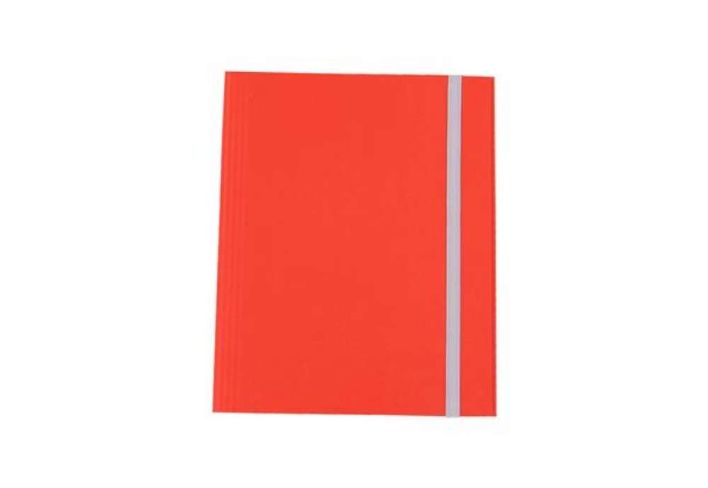 Immagine di Cartella 3 lembi con elastico - A4 - dorso variabile - fibrone - rosso - Cartotecnica del Garda