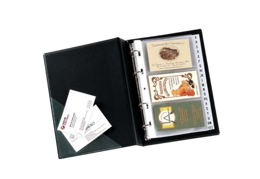 Immagine di Portabiglietti Minivisita MC 17 - 15x20,5 cm - 120 biglietti - nero - Sei Rota