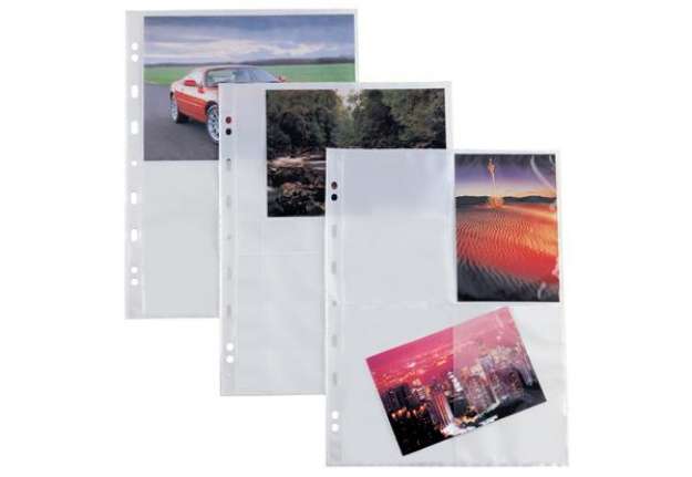 Immagine di Buste forate Atla F porta foto - 8 spazi 10x15 cm - trasparente - Sei Rota - conf. 10 pezzi